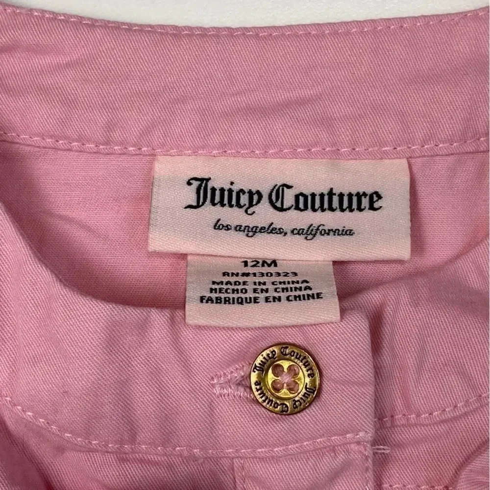 Juicy Couture toddler girls pink and white eyelet  dress size 12M - Picture 3 of 5